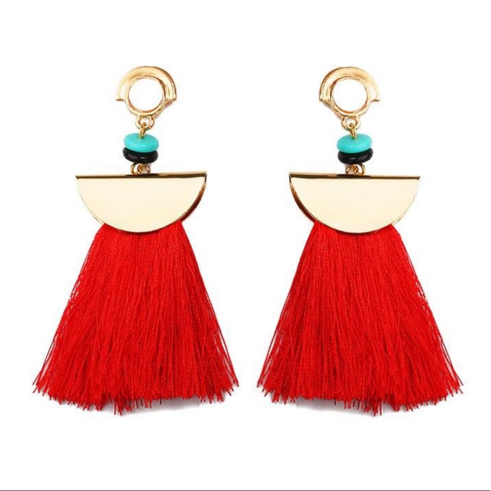 Red tassel Earring